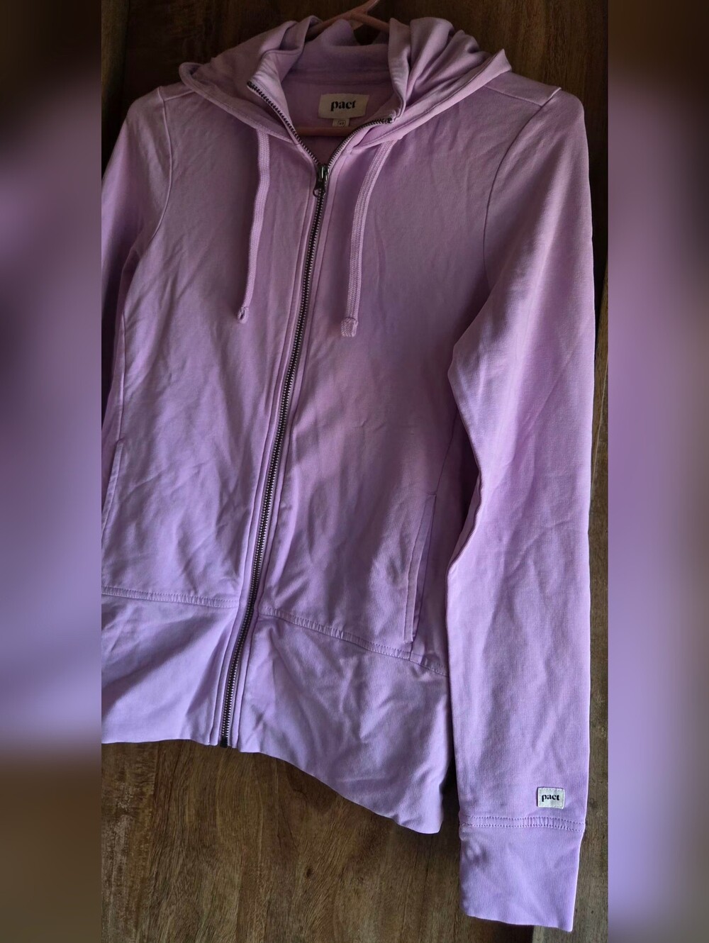 NWOT- Pact Organic- Lavender Zip-Up Hoodie